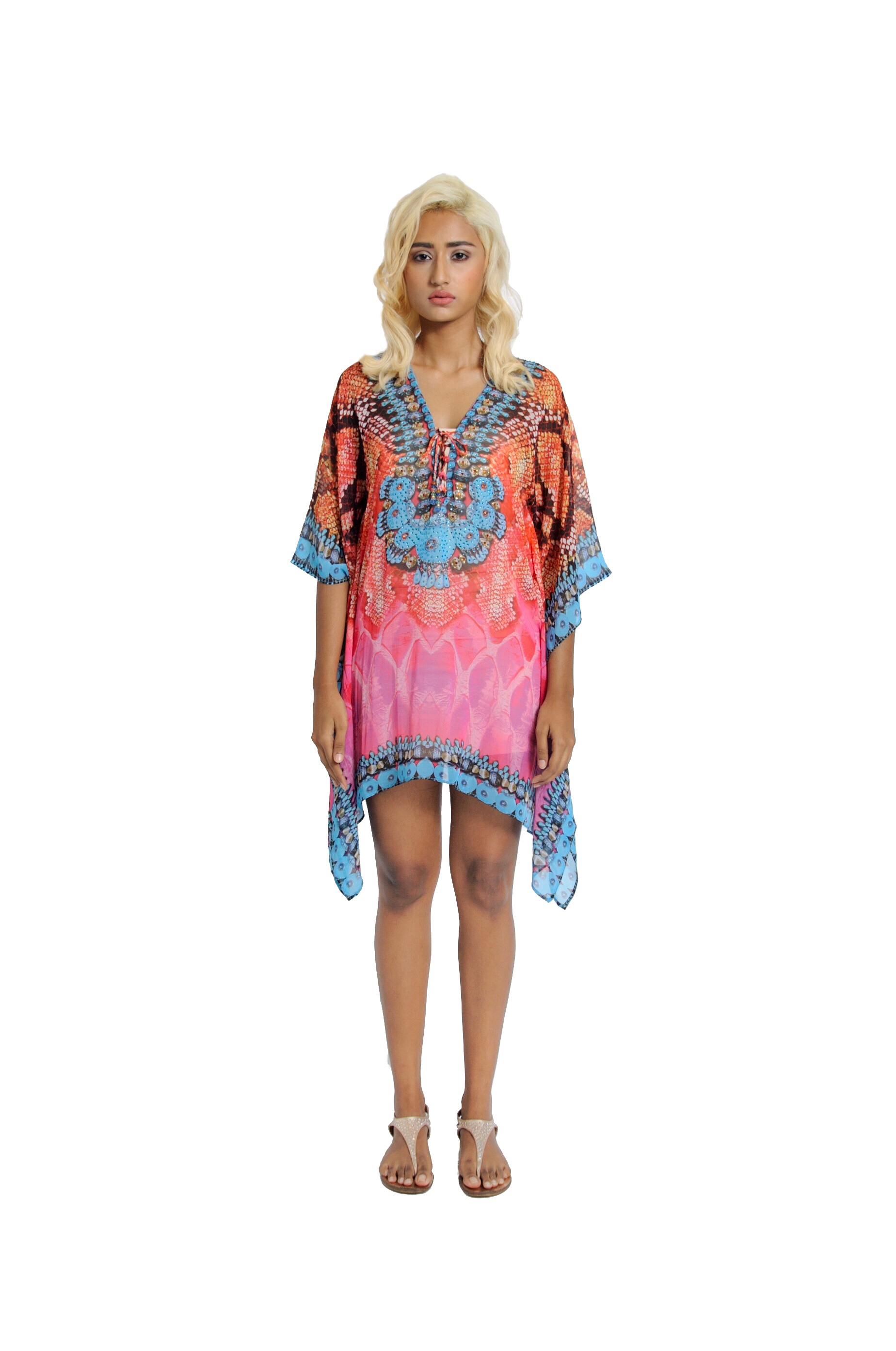 Pink Short Kaftan Dress